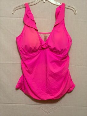 Hot Pink Ruffle Tankini Top